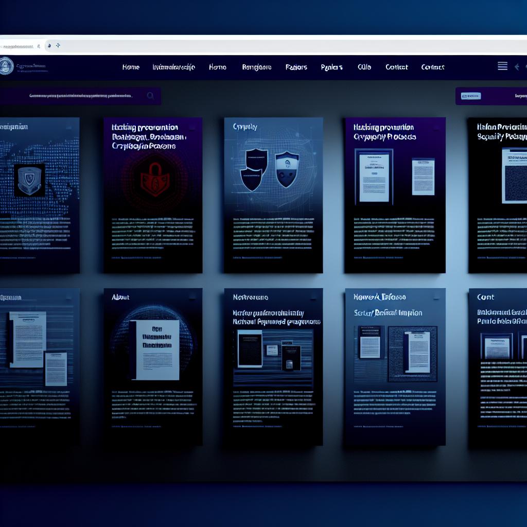 a dark blue style website page about cyber that shows white papers on cyber